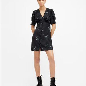 NWT Allsaints Demi V-Neck Mini Dress - UK 12/US 8